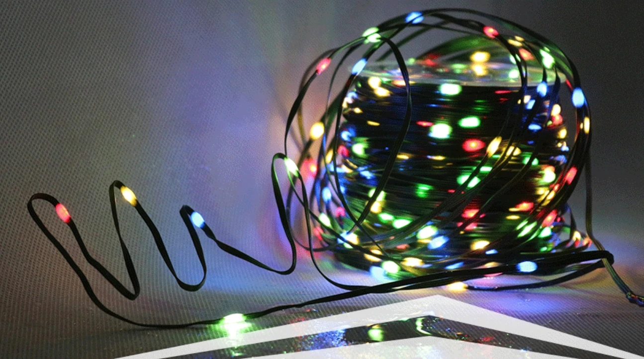 10-100M LED String lámpa Zöld Drót tündérfény Meleg Fehér Garland Kültéri Haza Karácsonyi Esküvő Kert, Dekoráció