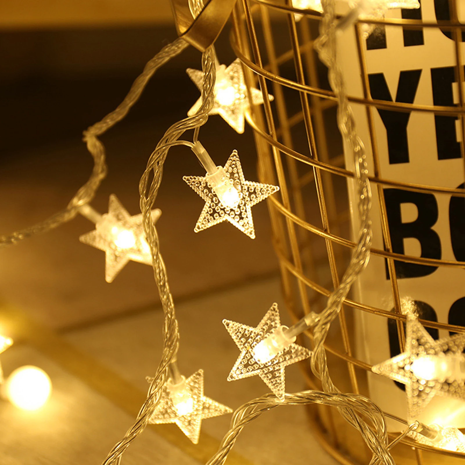 Csillag USB String Fény Terem Dekoráció Karácsonyi Ünnep Fél Fény Kerti Kemping Dekoratív Modell függő Lámpa