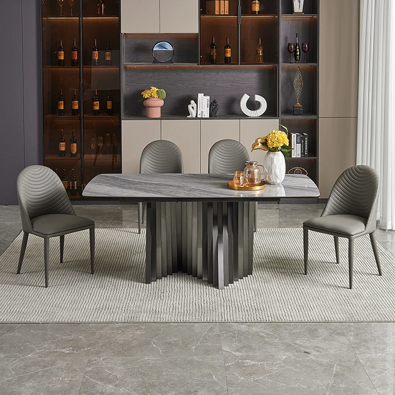 Egyéni olasz fény rock lemez étkező asztal minta szoba, kis családi típusú étkező asztal bolt tárgyalóasztalhoz