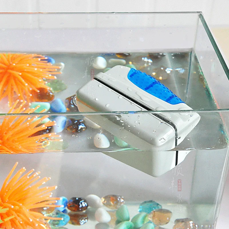 Közepes mágneses akvárium ecset úszó tisztítás üveg ablak alga kaparó tisztító kefe akvárium kiegészítők, eszközök tisztítása