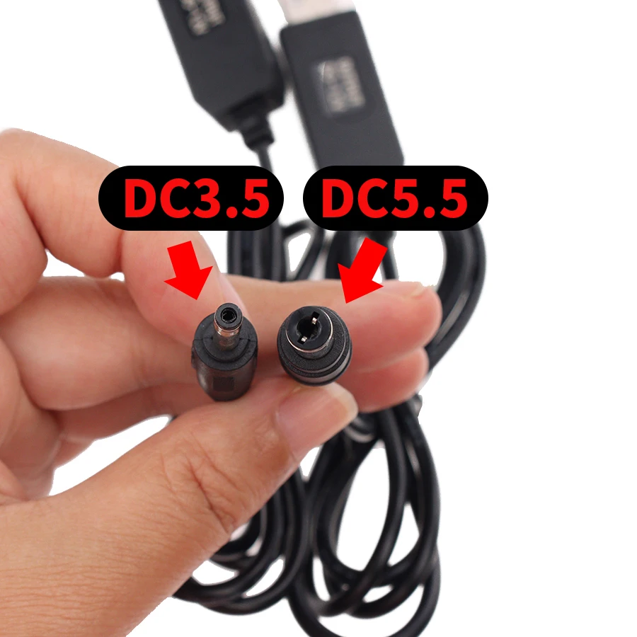 1000pcs 1M USB-Kábel 9V DC 5V/12V-os Router Adapter Lépés Modul Boost Konverter 1.35x3.5mm 2.1x5.5mm Csatlakozó Vezeték