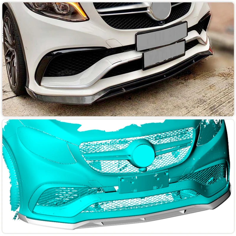 Autó Első Lökhárító Ajak A Mercedes-Benz GLE Osztály GLE63 AMG 2015 - 2018 Szénszálas Első Lökhárító Ajak Kötény Chin Protector