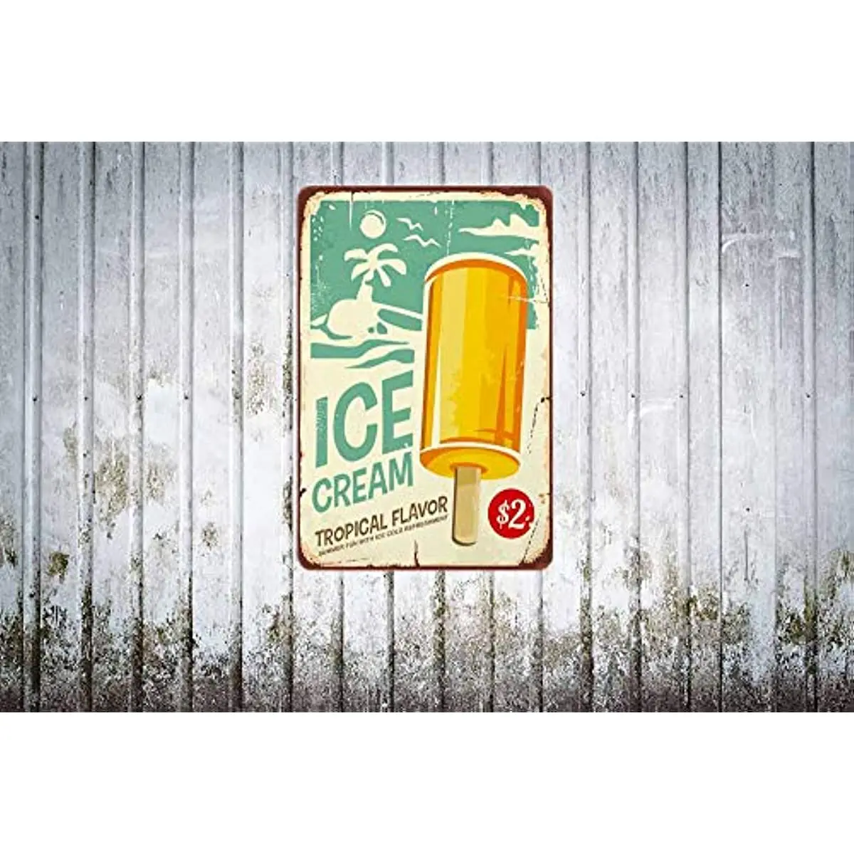 Fagylalt, Adóazonosító Jel,Trópusi Ízű Nyári Szórakozást jéghideg Frissítőt Vintage Fém Adóazonosító Jele, a Bárok,Éttermek,Kávézók, Sörözők