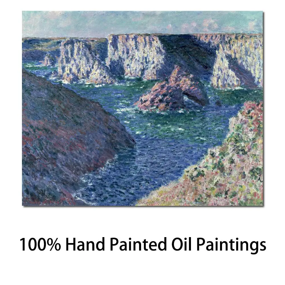 Vászon Festmények Sziklák Belle Ile Claude Monet Művészeti Reprodukció Magas Minőségű, Kézzel Festett