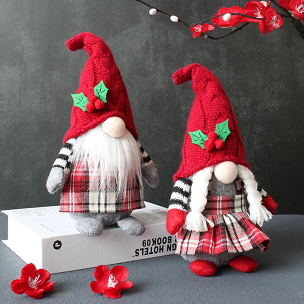 27cm Karácsonyi Tartan Kézzel készített Gnome Dekoráció, Ajándékok, karácsonyfa Dísz tomte barátja Arctalan Baba Új Év 2023 Karácsonyi Kellékek