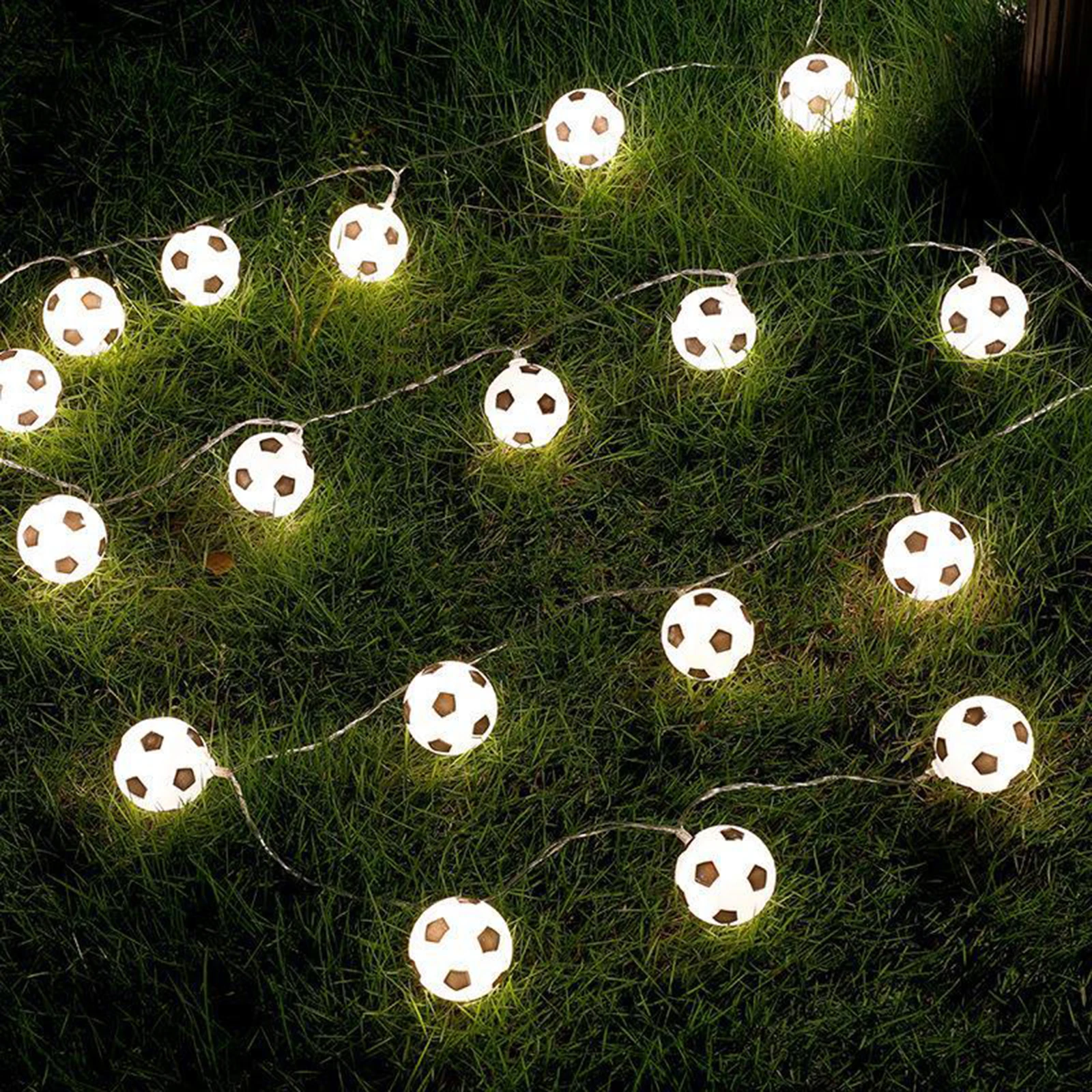 Foci String Fények, Kerti Kiegészítők Foci Alakú Kötél Lámpa Labdarúgó-Dekor Világítás a Futball Világ Ünnep Hálószoba