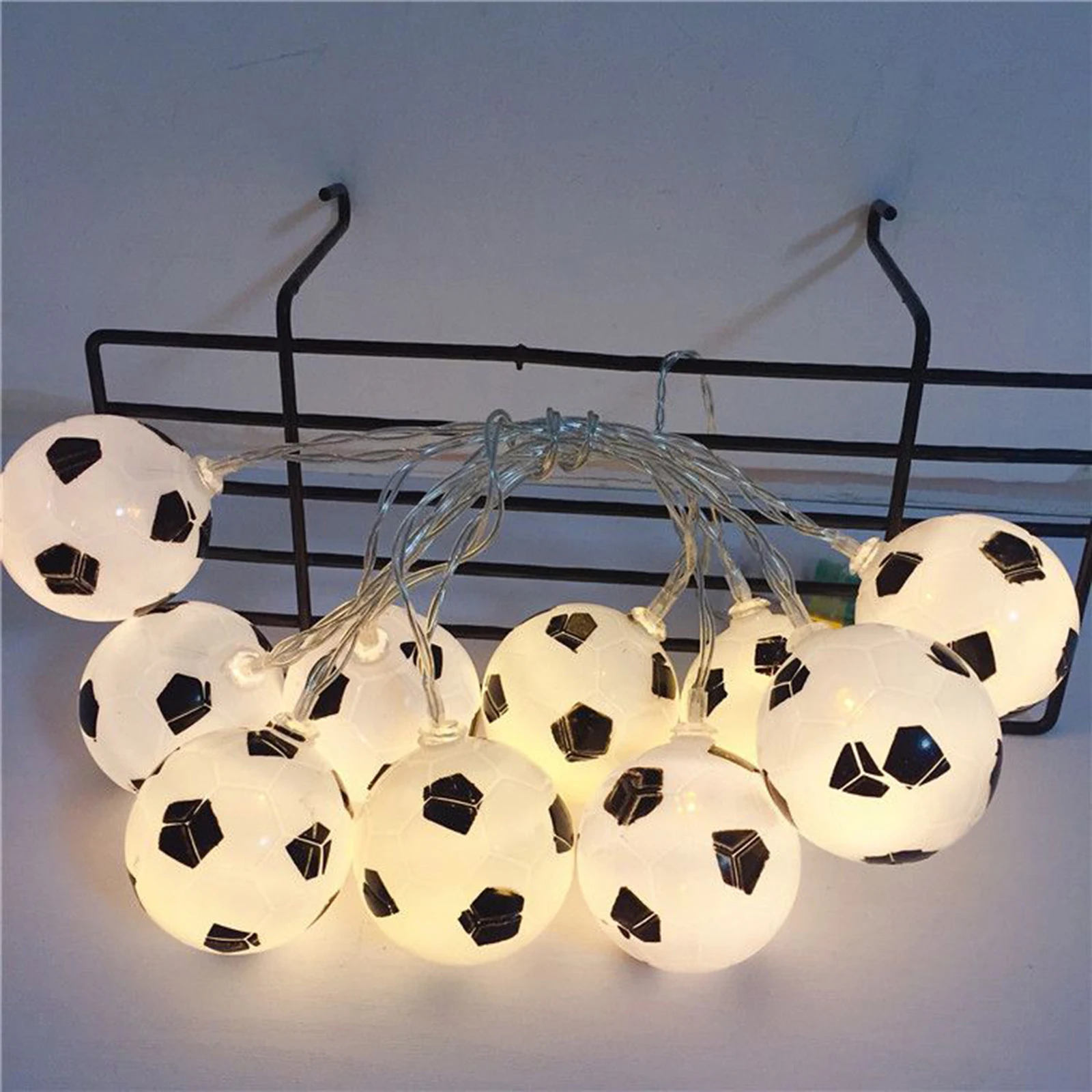 Foci String Fények, Kerti Kiegészítők Foci Alakú Kötél Lámpa Labdarúgó-Dekor Világítás a Futball Világ Ünnep Hálószoba